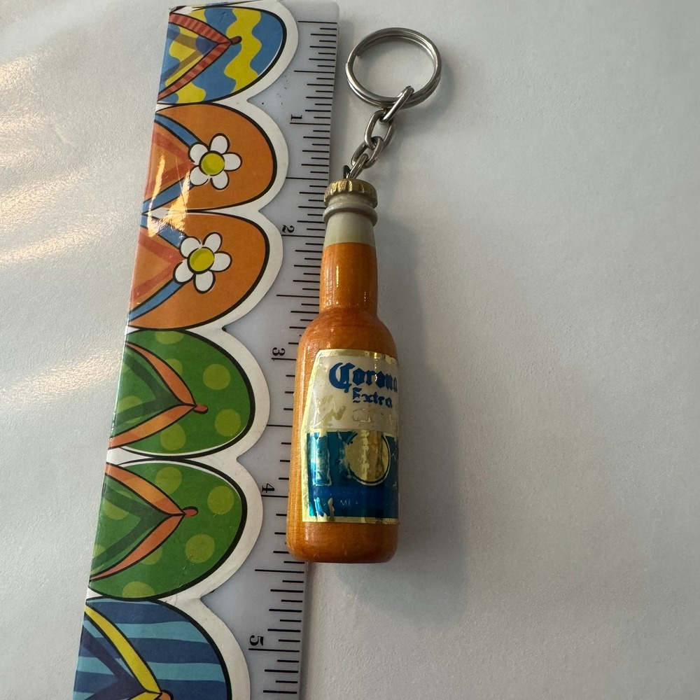 Corona Extra Beer Bottle Keychain‎ Wooden Mini Charm Retro Souvenir Gift